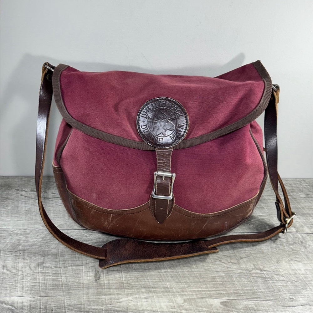 Duluth Pack Deluxe Shell Brown Leather & Maroon Everyday Going-Out Bag Purse